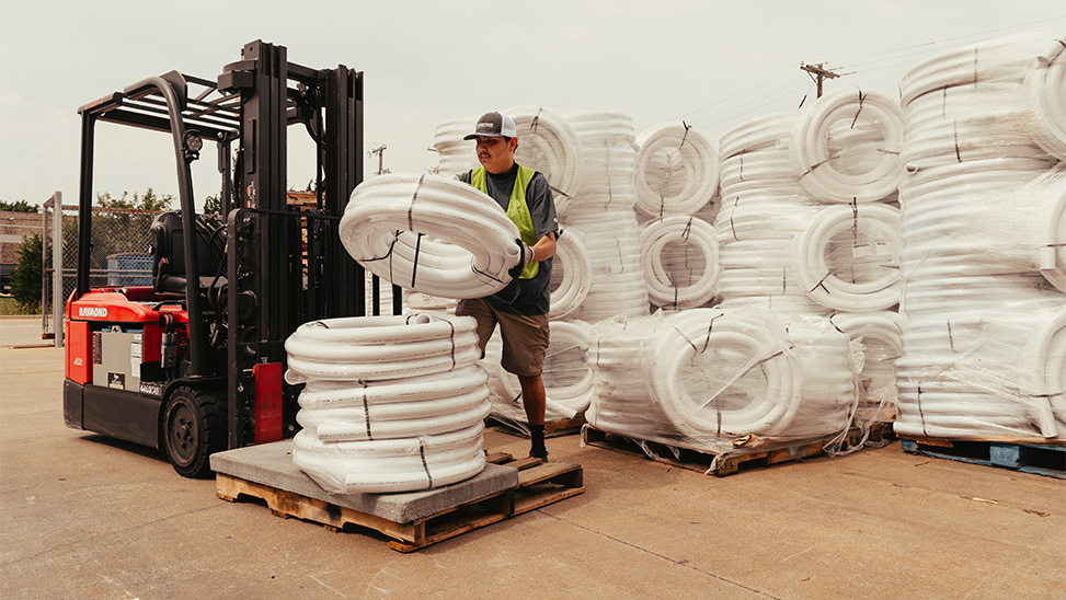 Pool and spa distribution yard
